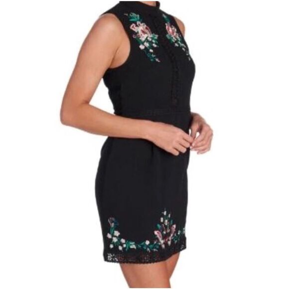 Romeo & Juliet Couture Floral Embroidered Whimsigoth Fairy Mini Dress SZ Large - Picture 2 of 16